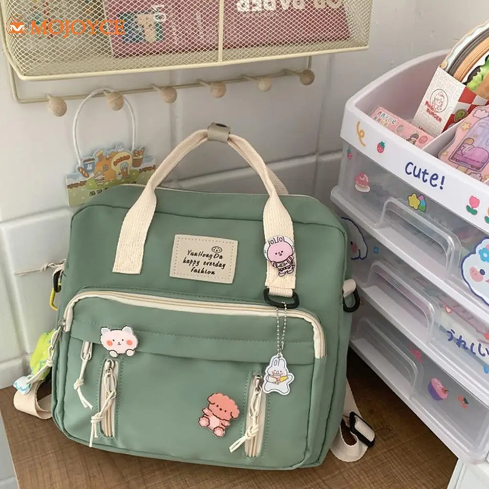 Mochila Vintage Impermeável De Alta Qualidade Decoração Desenho Animado Alça Dupla