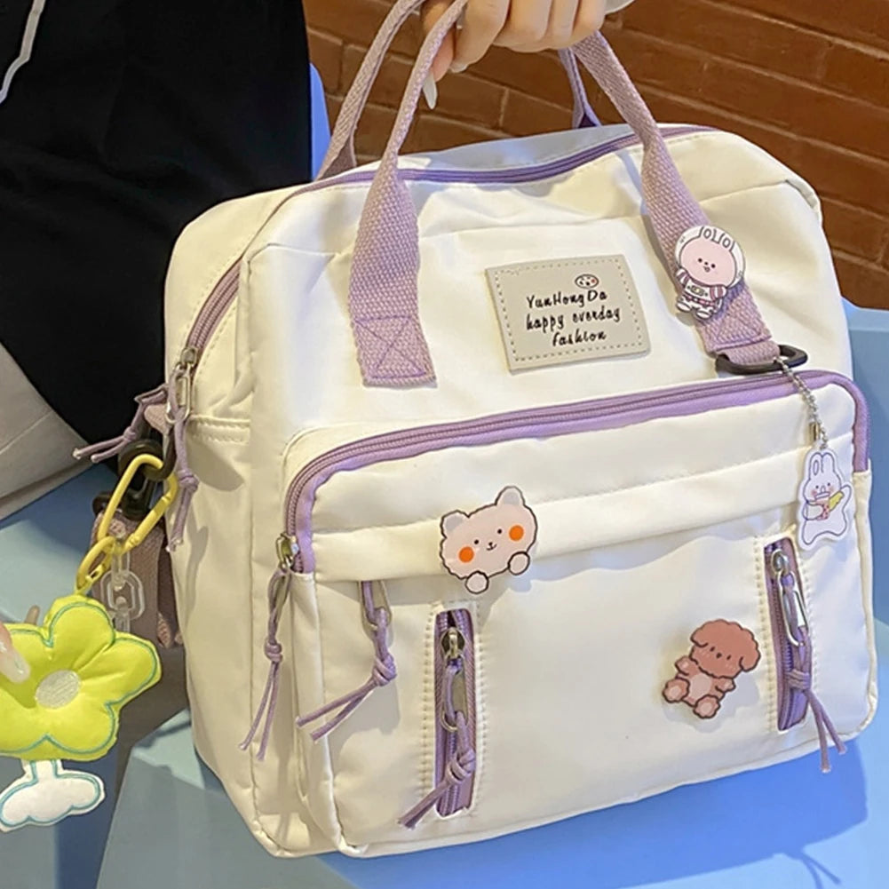 Mochila Vintage Impermeável De Alta Qualidade Decoração Desenho Animado Alça Dupla
