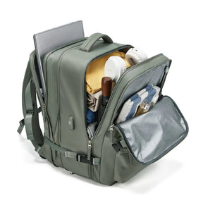 Mochila De Viagem Impermeável Com Carregamento USB Laptop com Compartimento De Sapato