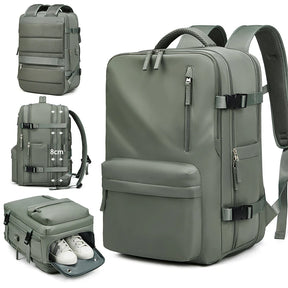 Mochila De Viagem Impermeável Com Carregamento USB Laptop com Compartimento De Sapato