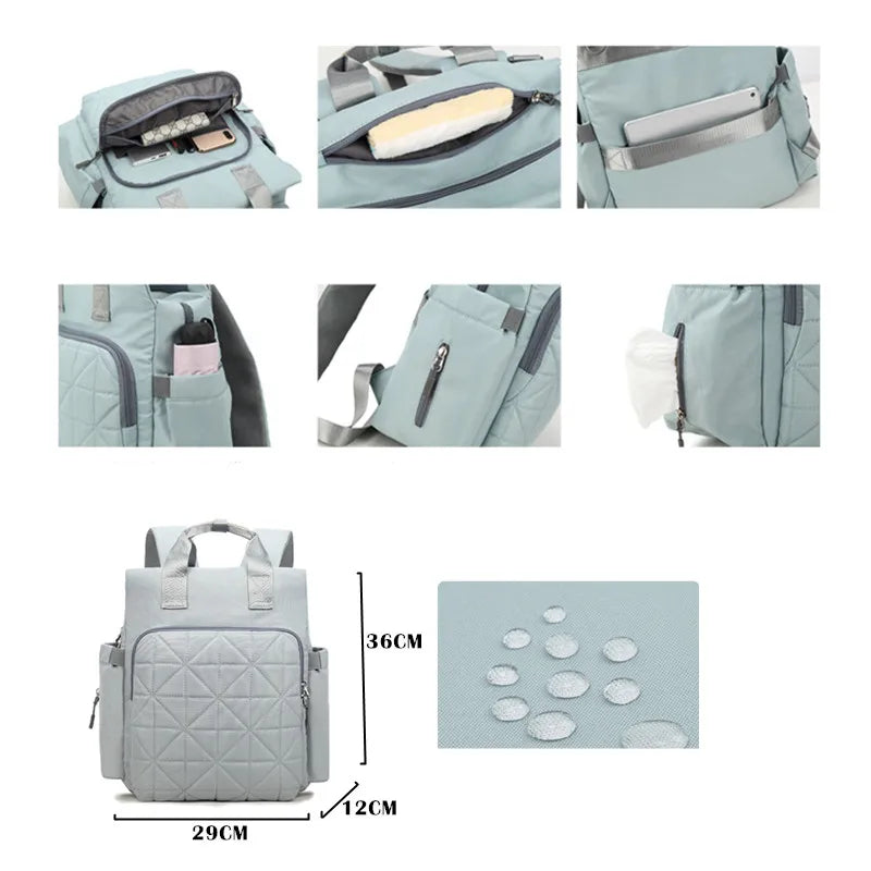 Mochila Portátil Com Repartições Mochila Impermeável Cuidados Para Bebê