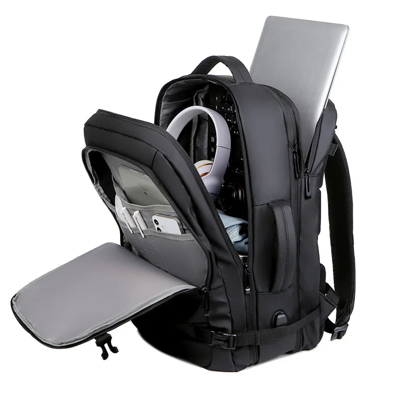 Mochila Para Viagens De Negócios Grande capacidade Com Compartimentos Mochila Recarregável Multifuncional