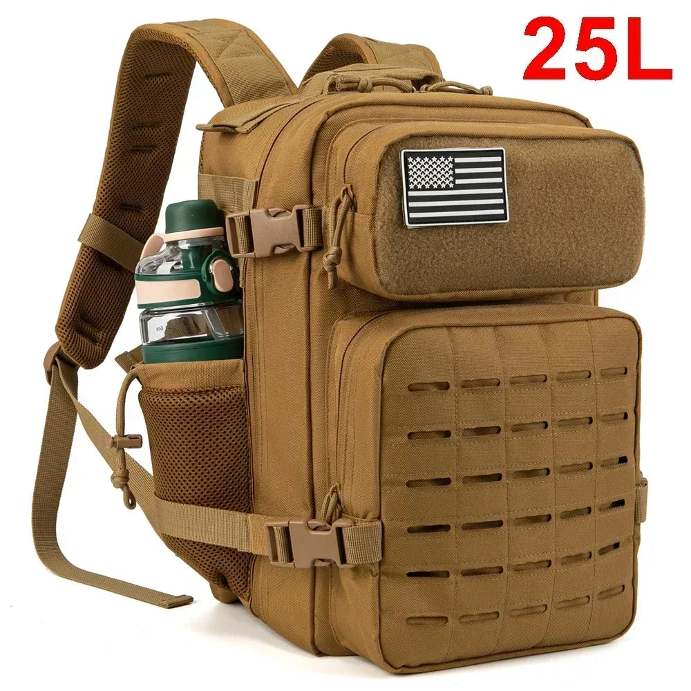 Mochila Unissex Grande Estilo Militar com Varios Compartimentos 25L