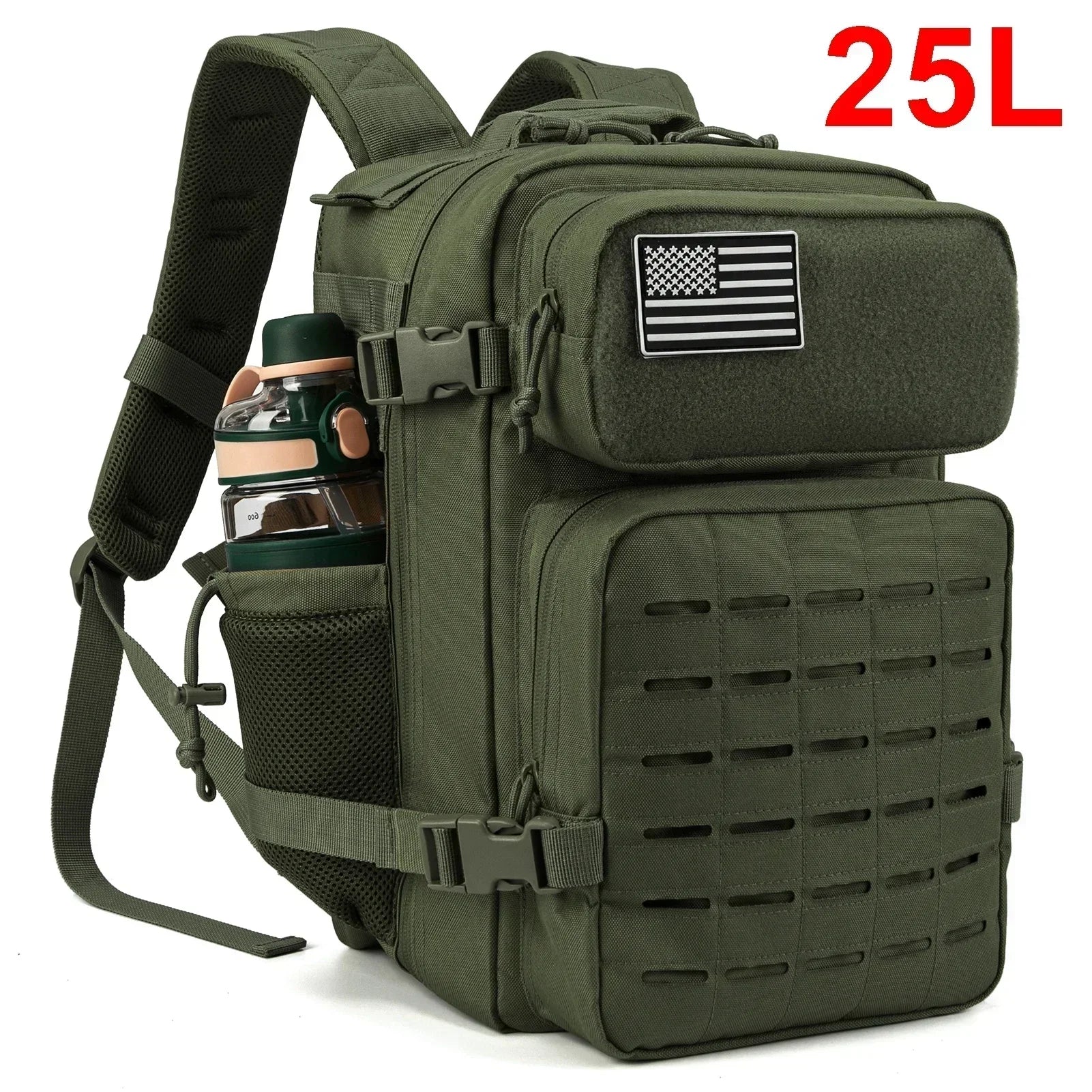 Mochila Unissex Grande Estilo Militar com Varios Compartimentos 25L