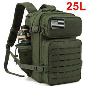 Mochila Unissex Grande Estilo Militar com Varios Compartimentos 25L