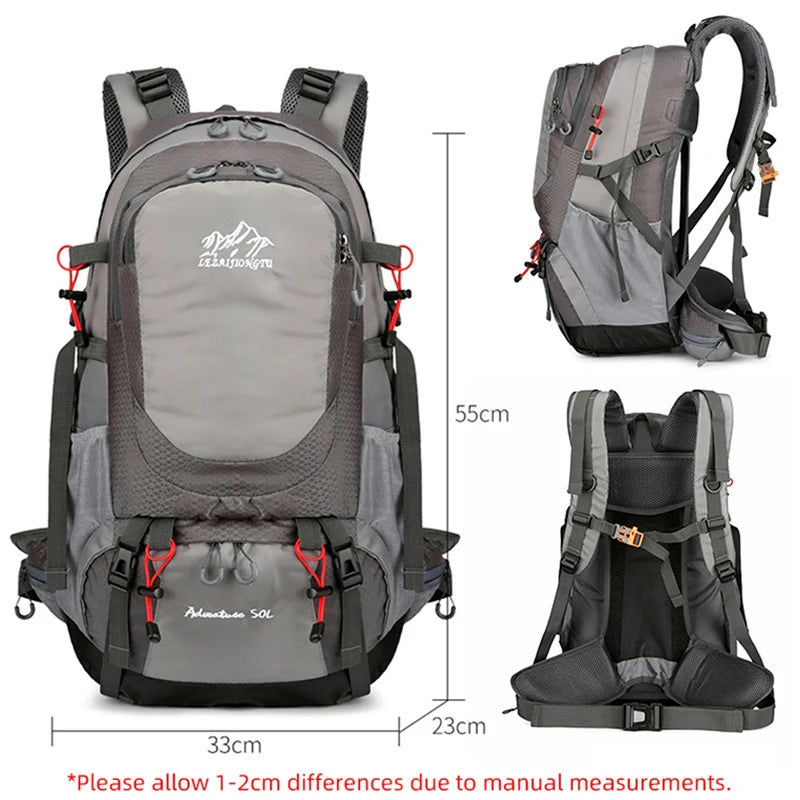 Mochila Para Viagem Impermeável 50L Camping Caminhada Grande Capacidade