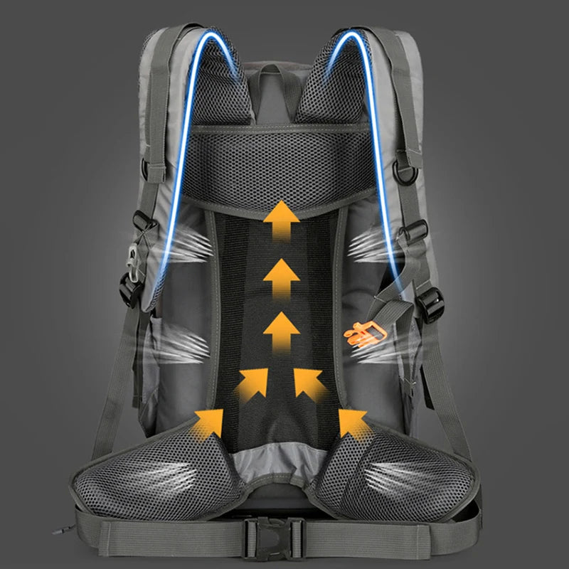 Mochila Para Viagem Impermeável 50L Camping Caminhada Grande Capacidade