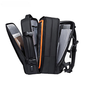 Mochila Masculina de Negócios + Capa Protetora de Chuva - Entrada USB - 37 Litros - à Prova d'Água - City Bag