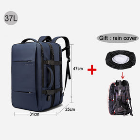 Mochila Masculina de Negócios + Capa Protetora de Chuva - Entrada USB - 37 Litros - à Prova d'Água - City Bag