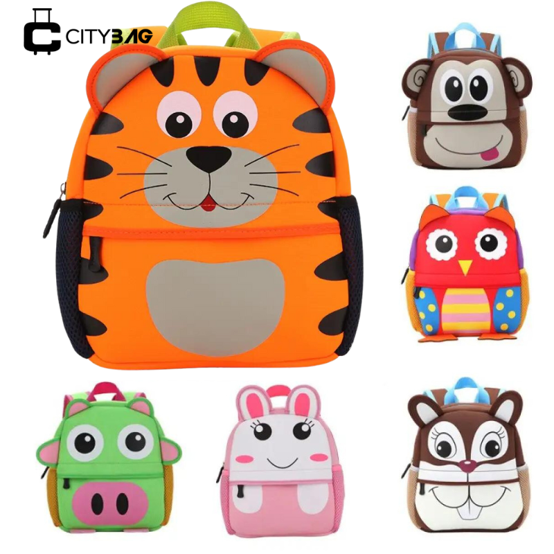 Mochila Escolar Infantil - Bichinhos  3D