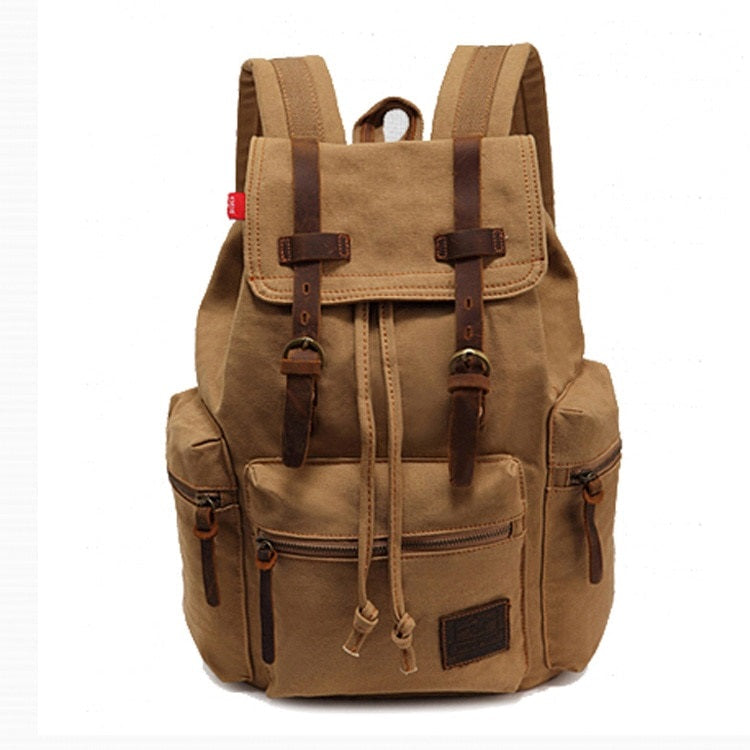 Mochila Vintage Retrô de Lona para Viagem