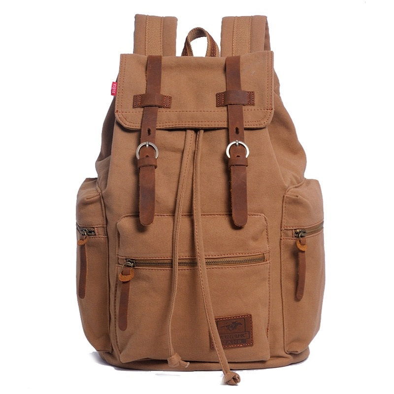 Mochila Vintage Retrô de Lona para Viagem
