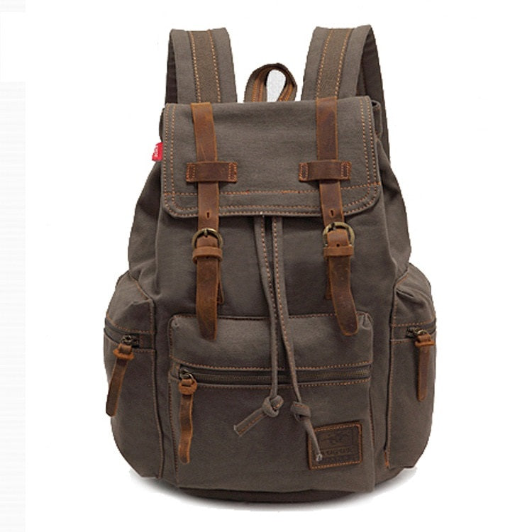 Mochila Vintage Retrô de Lona para Viagem