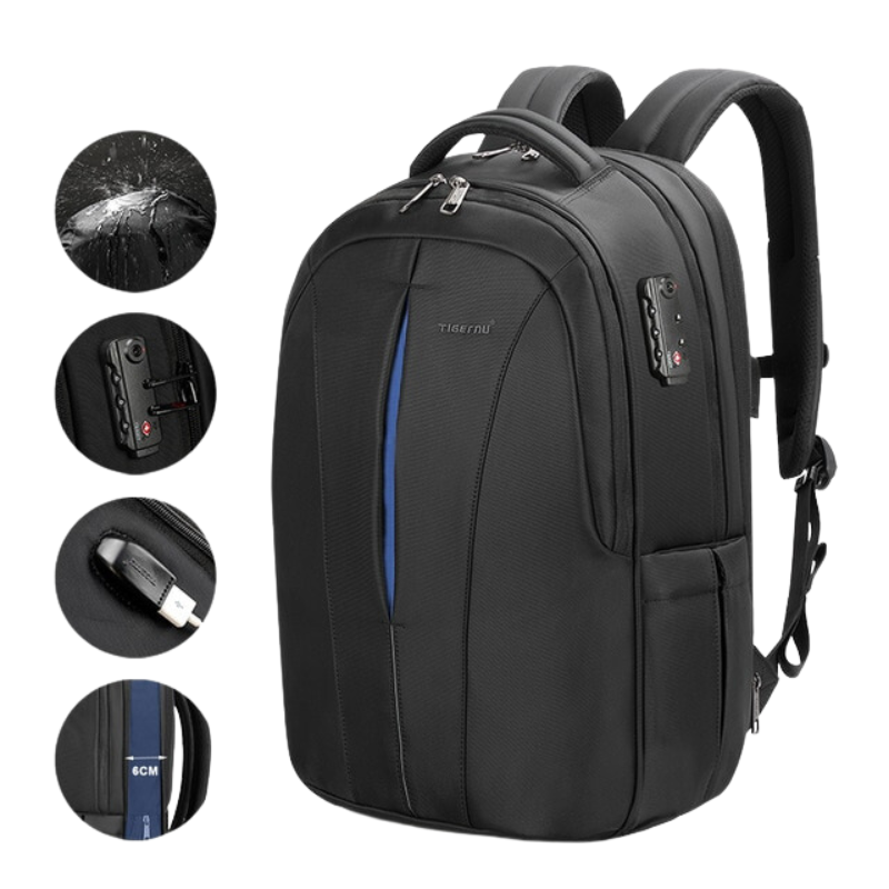 Mochila para Notebook - Com Cadeado Antifurto + Saída de Fone e USB