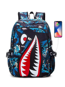 Mochila Escolar Tubarão com Porta de Carregamento USB - CityBag
