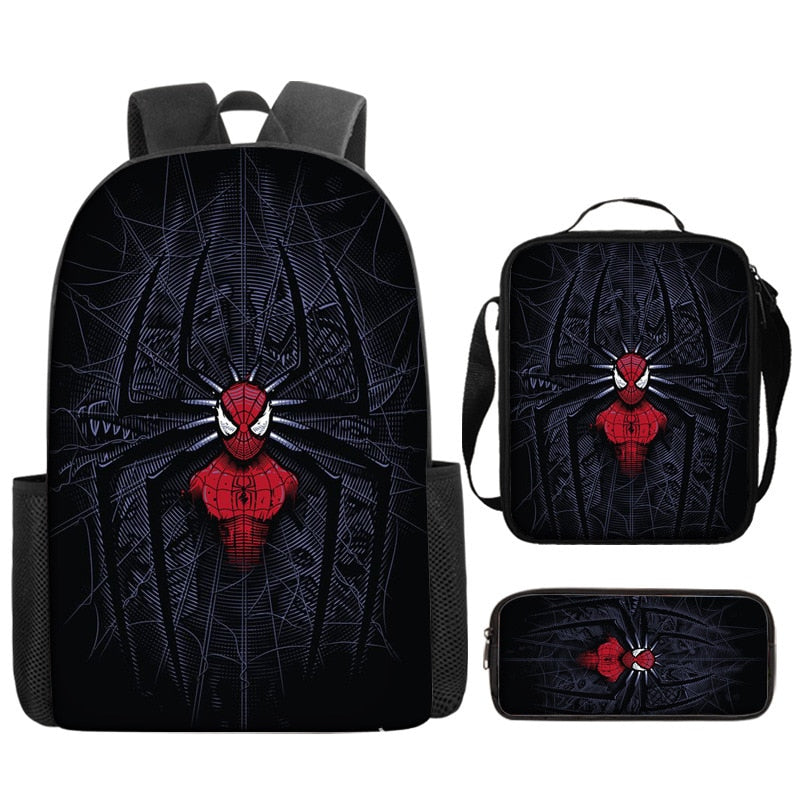 Kit Escolar Infantil Homem Aranha: Mochila, Lancheira e Estojo