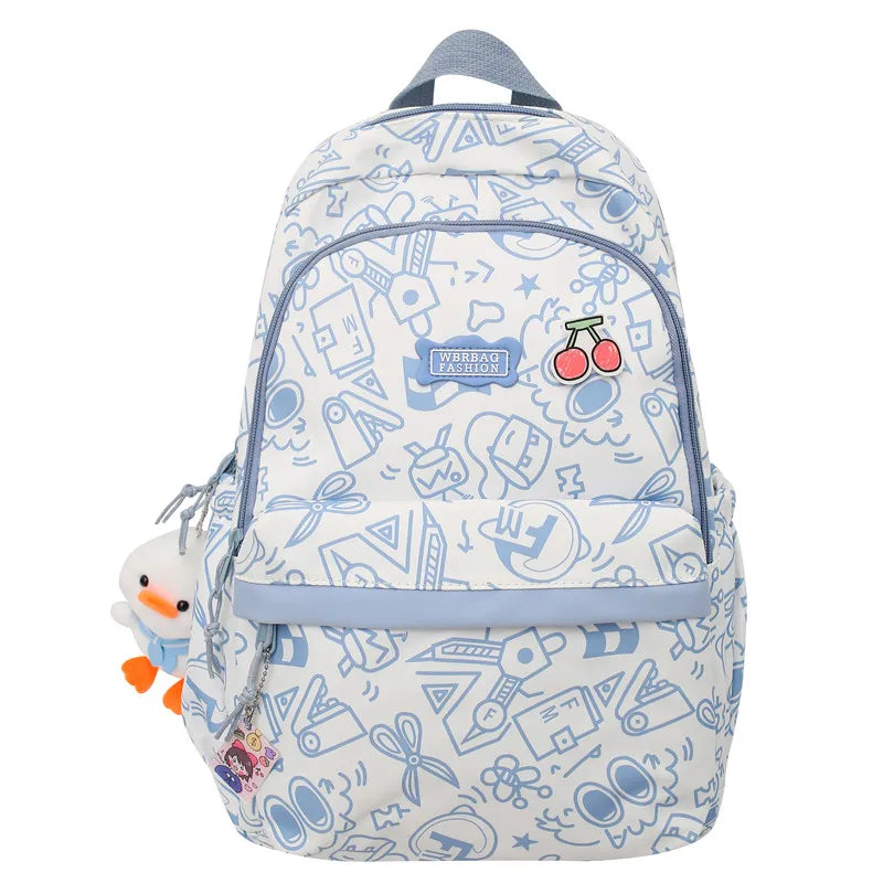 Mochila Escolar Feminina Cartoon Doodle - CityBag