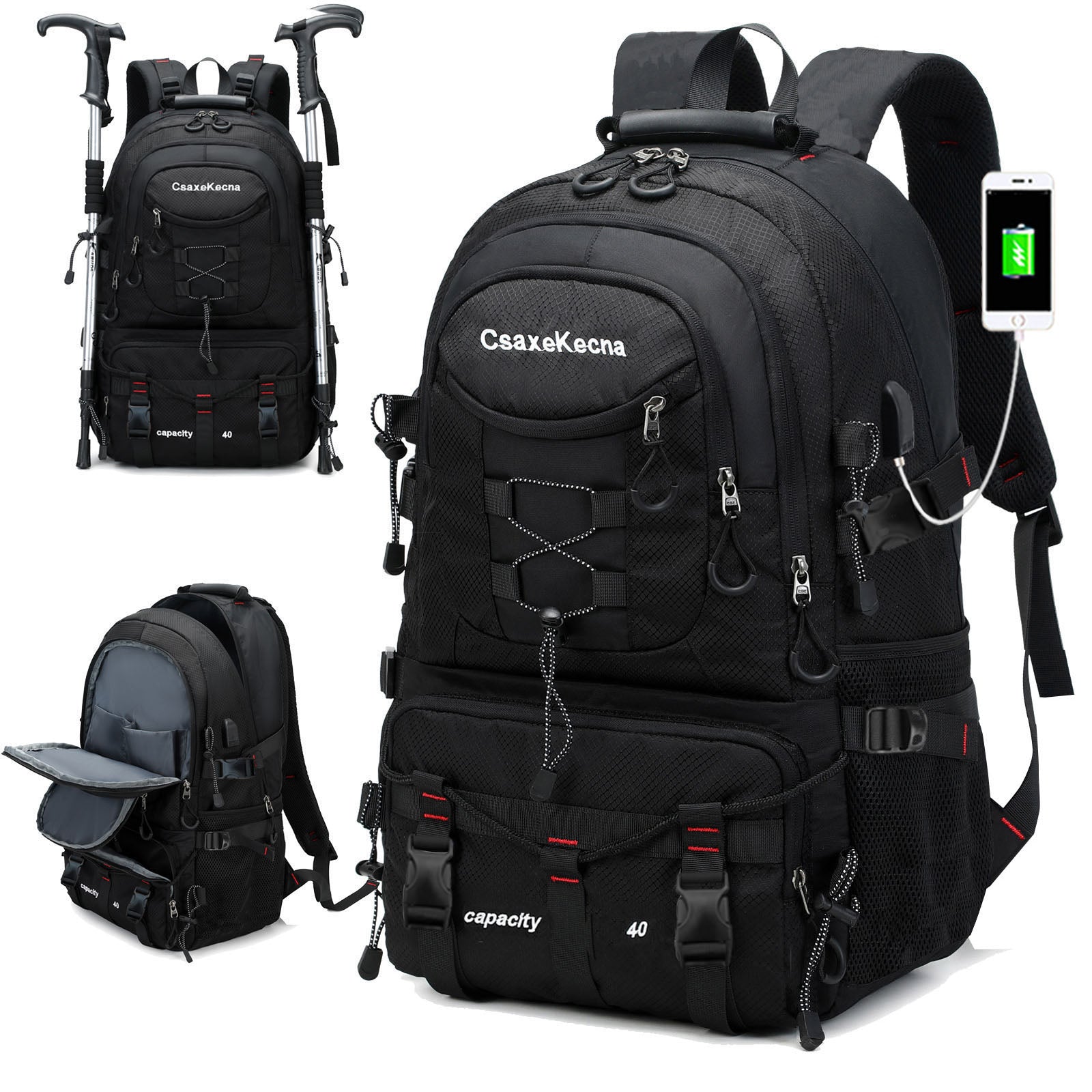 Mochila de Viagem 40 Litros - À prova d'água e Leve