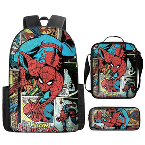 Kit Escolar Infantil Homem Aranha: Mochila, Lancheira e Estojo