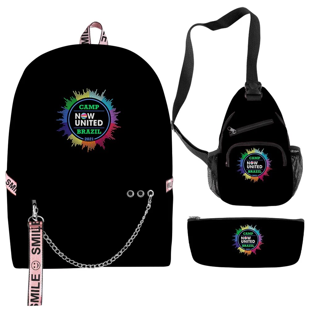 Kit Escolar 3 peças: Mochila, Bolsa de Ombro e Estojo