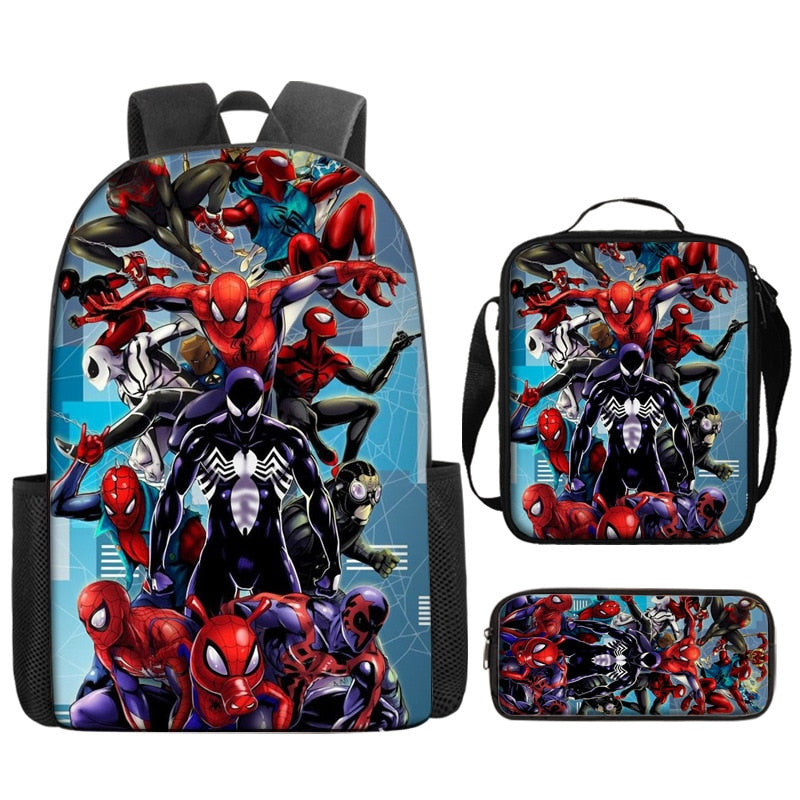 Kit Escolar Infantil Homem Aranha: Mochila, Lancheira e Estojo