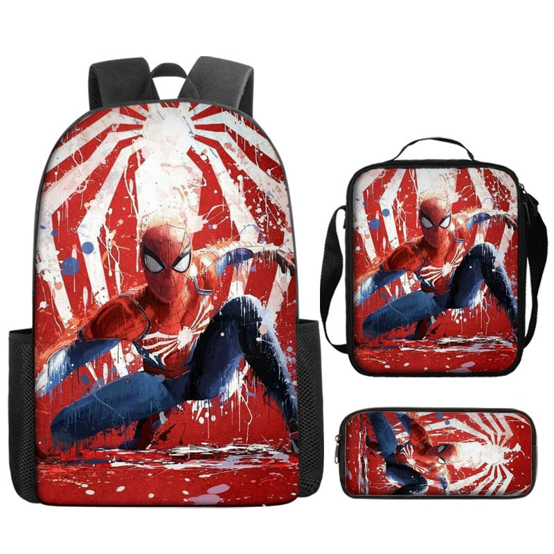 Kit Escolar Infantil Homem Aranha: Mochila, Lancheira e Estojo