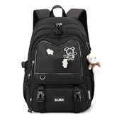 Mochila Feminina Juvenil Moderna com Diversos Bolsos Espaçosos
