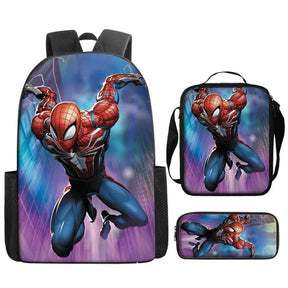 Kit Escolar Infantil Homem Aranha: Mochila, Lancheira e Estojo