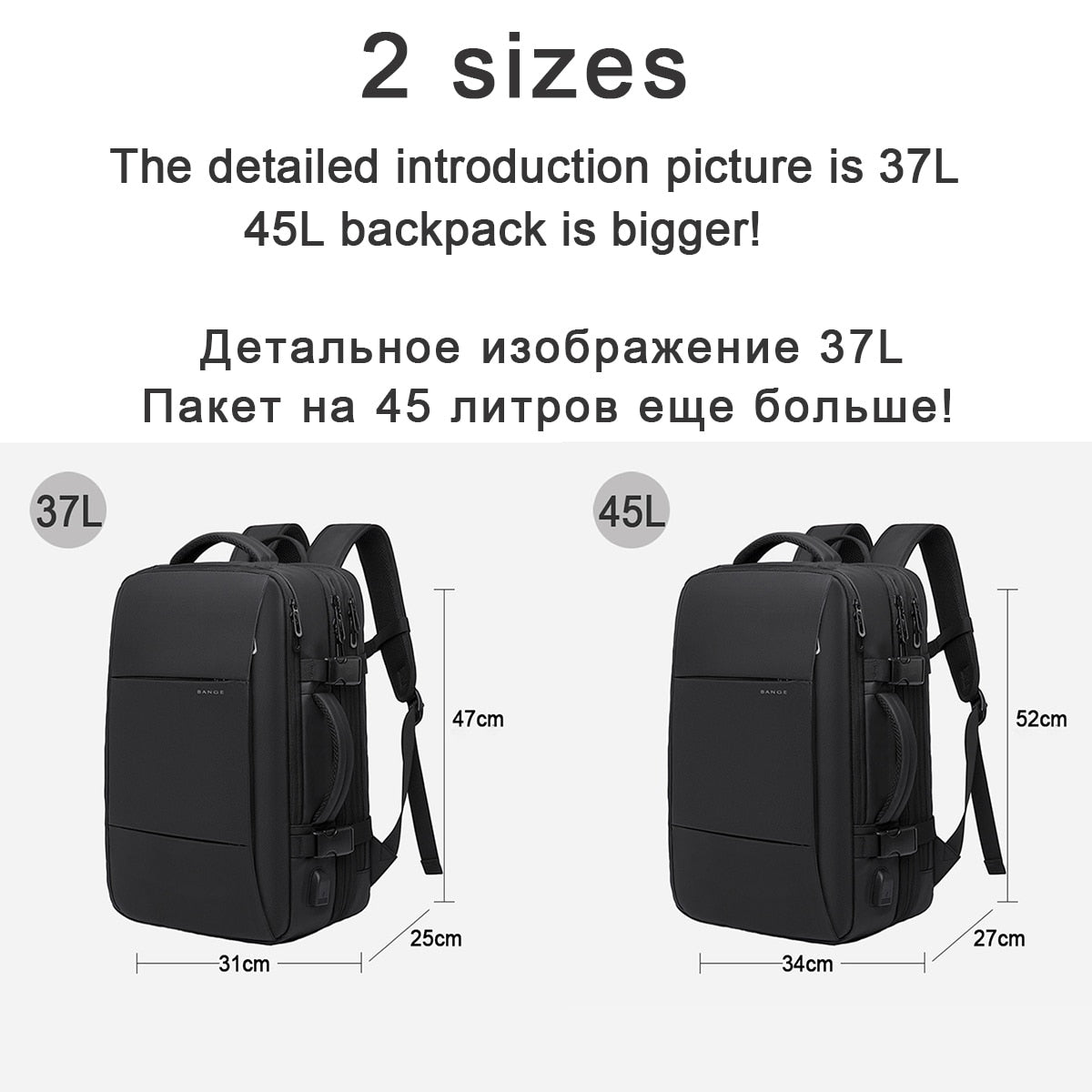 Mochila Masculina de Negócios + Capa Protetora de Chuva - Entrada USB - 37 Litros - à Prova d'Água - City Bag