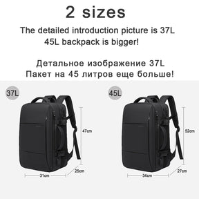Mochila Masculina de Negócios + Capa Protetora de Chuva - Entrada USB - 37 Litros - à Prova d'Água - City Bag