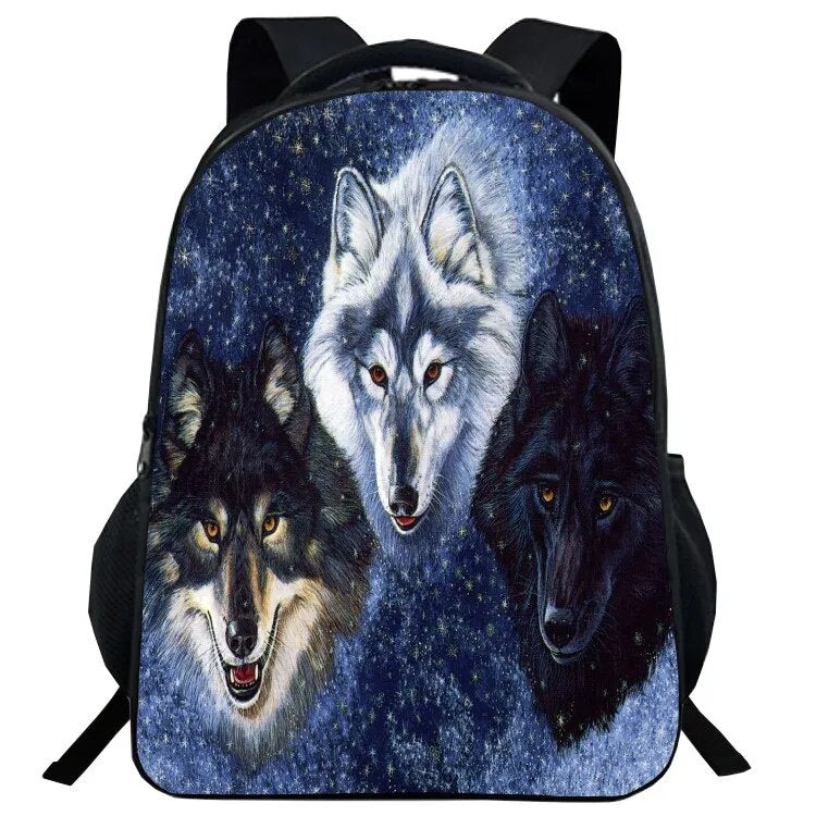 Mochila Escolar com Estampa de Lobo - CityBag