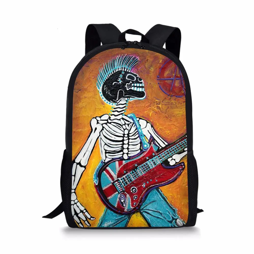 Mochila Escolar com Estampa de Caveira para Meninos - CityBag