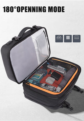 Mochila Masculina de Negócios + Capa Protetora de Chuva - Entrada USB - 37 Litros - à Prova d'Água - City Bag