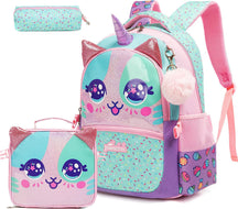 Kit Escolar Fofo com 3 Peças: Mochila, Lancheira e Estojo