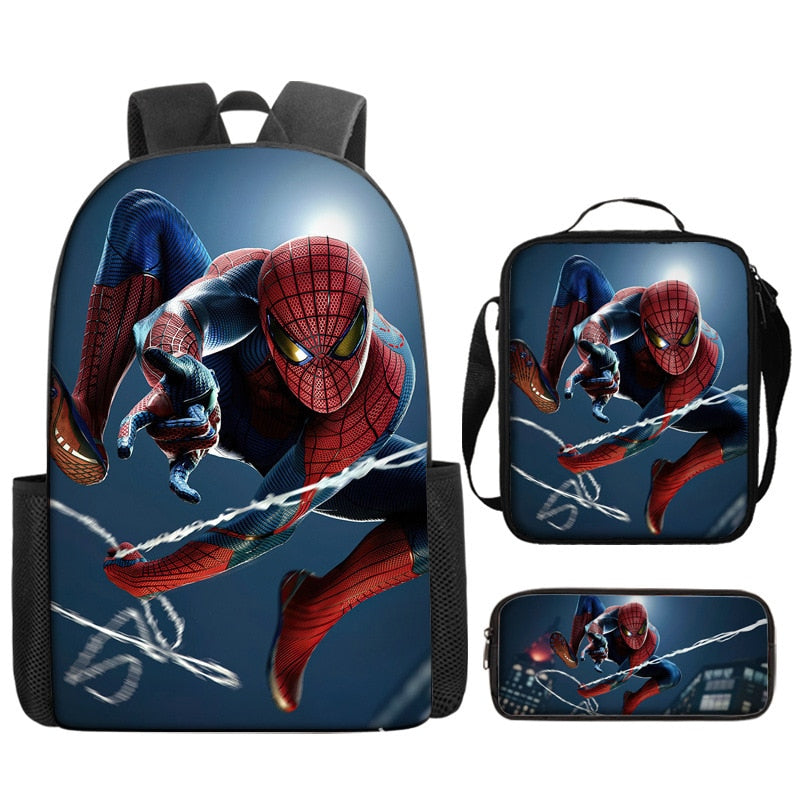 Kit Escolar Infantil Homem Aranha: Mochila, Lancheira e Estojo