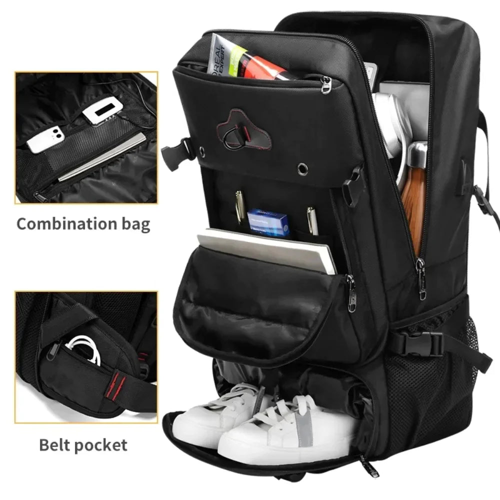 Mochila de Viagem USB de Grande Capacidade a prova d'água