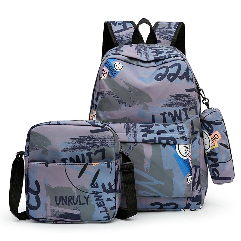 Kit Escolar com 3 Peças: Mochila, Bolsa de Ombro e Estojo - CityBag