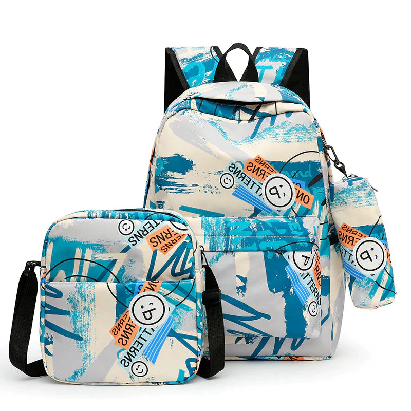 Kit Escolar com 3 Peças: Mochila, Bolsa de Ombro e Estojo - CityBag