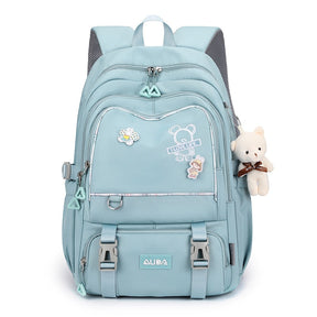 Mochila Feminina Juvenil Moderna com Diversos Bolsos Espaçosos