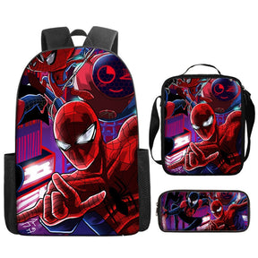 Kit Escolar Infantil Homem Aranha: Mochila, Lancheira e Estojo