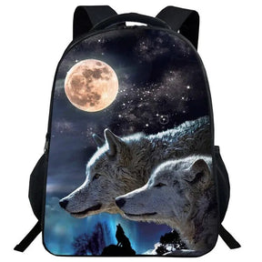 Mochila Escolar com Estampa de Lobo - CityBag