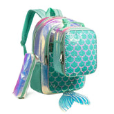 Kit Escolar com 3 Peças: Mochila Sereia, Bolsa e Estojo