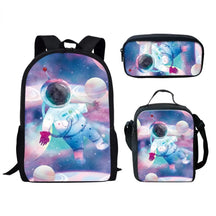 Kit Escolar com Estampa de Astronauta 3D: Mochila, Lancheira e Estojo