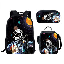 Kit Escolar com Estampa de Astronauta 3D: Mochila, Lancheira e Estojo