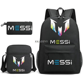 Kit Escolar do Messi Com 3 Peças - Mochila, Bolsa de Ombro e Estojo