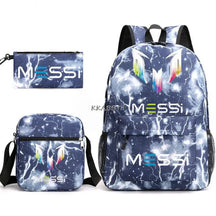 Kit Escolar do Messi Com 3 Peças - Mochila, Bolsa de Ombro e Estojo