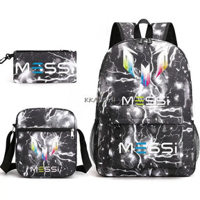 Kit Escolar do Messi Com 3 Peças - Mochila, Bolsa de Ombro e Estojo