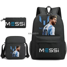 Kit Escolar do Messi Com 3 Peças - Mochila, Bolsa de Ombro e Estojo