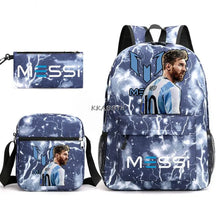 Kit Escolar do Messi Com 3 Peças - Mochila, Bolsa de Ombro e Estojo