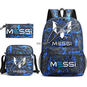 Kit Escolar do Messi Com 3 Peças - Mochila, Bolsa de Ombro e Estojo